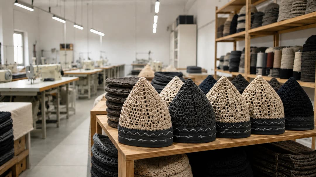 Atelier de fabrication de chéchias AL MUMAYIZ en Égypte